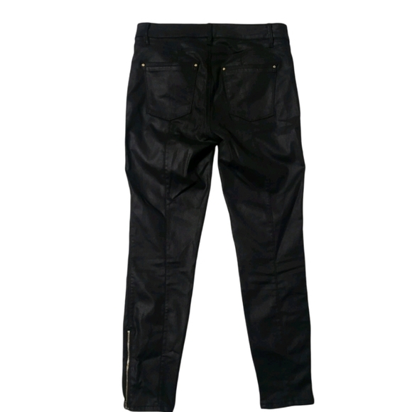 White House Black Market Women's 14 Faux Leather The Skinny Ankle Zip Pants NWT - Picture 2 of 6